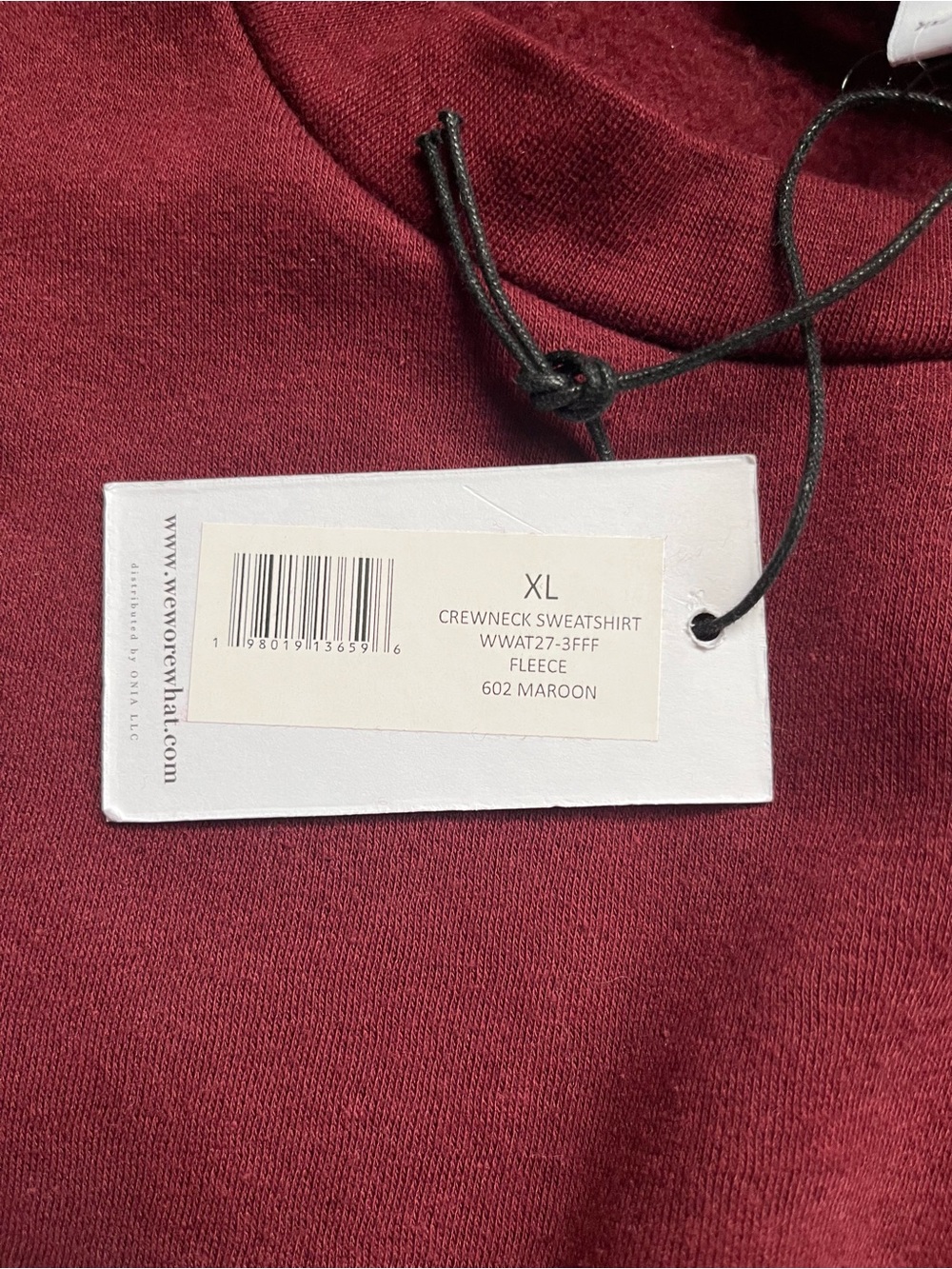 WeWoreWhat New Burgundy Wellness Club Crewneck Sweatshirt XL - Picture 8 of 11
